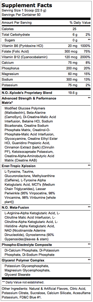 bsn-no-xplode-supplement-facts