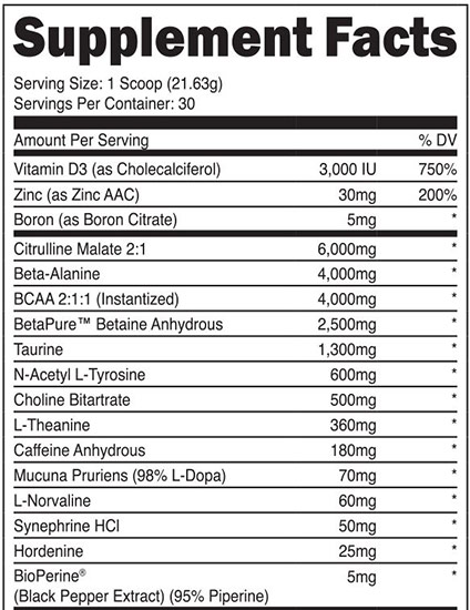 PreSeries Bulk Pre-Workout ingredients