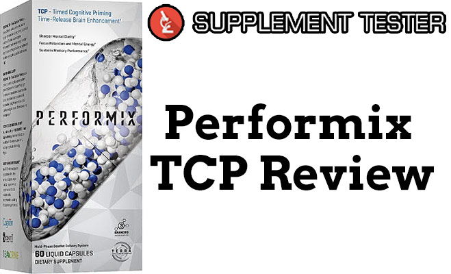 Performix TCP Cover photo of the review with the supplementtester logo.