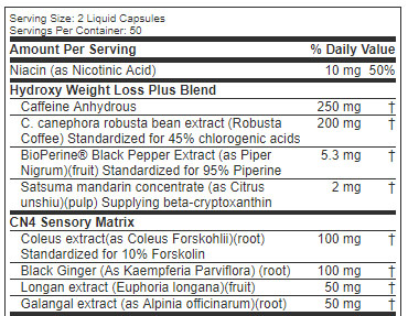 muscletech hydroxycut titanium nutrient profile 