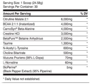 PreSeries Stim-Free Pre-Workout ingredients