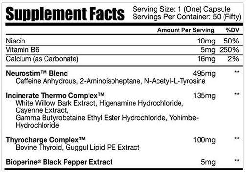 Shredabull Untamed ingredients