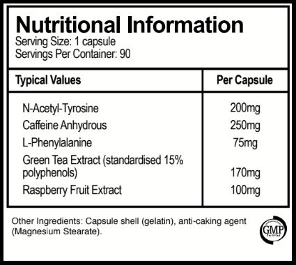 Pure Labs T6 Black ingredients