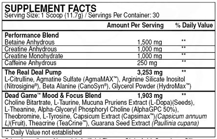 Strength Cartel pre-workout ingredients