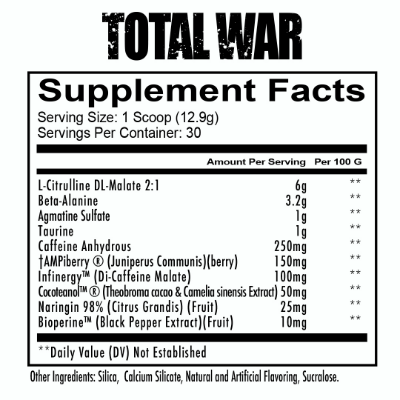 Total War pre-workout ingredients