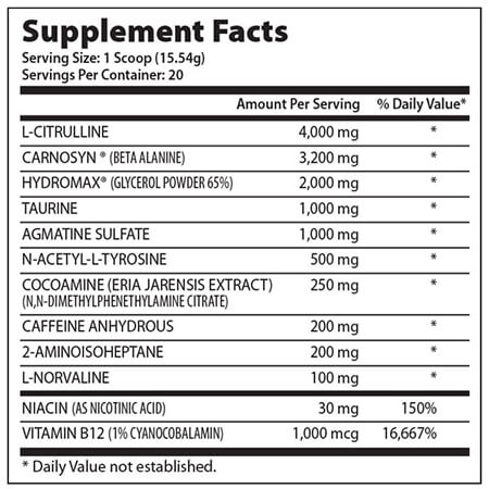 kraken pre-workout ingredients