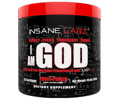 I Am God Pre-Workout bottle